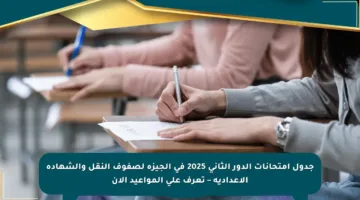 جدول امتحانات الدور الثاني 2025 في الجيزة لصفوف النقل والشهادة الإعدادية – تعرف على المواعيد الآن